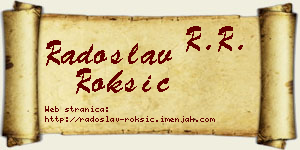 Radoslav Roksić vizit kartica